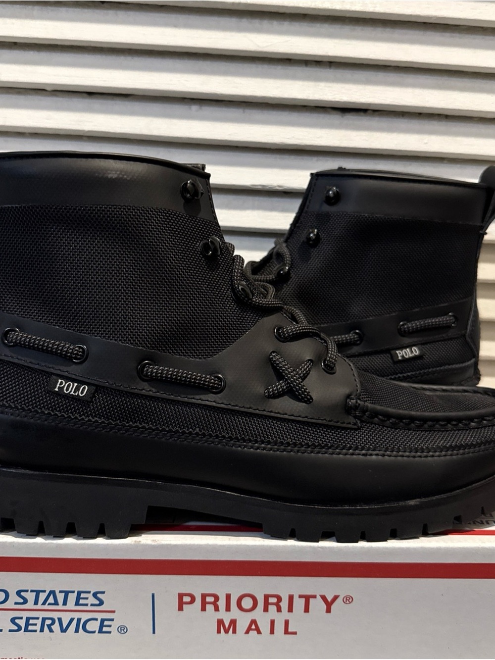New Polo Ralph Lauren Ranger Mid Ballistic Nylon Boots Black Men’s Sizes